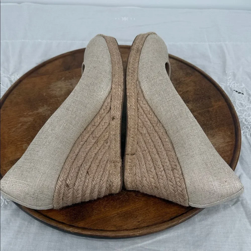 J Crew Shoes Wm 12 Espadrille Wedge Heels Seville Gold Metallic Slip On